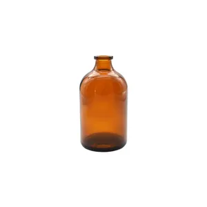 50ml 100ml moulded screw neck tube amber glass vial pharmaceutical glass tube for perfume