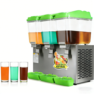 เครื่องจ่ายน้ำผลไม้แบบน้ำพุเชิงพาณิชย์ เครื่องจ่ายเครื่องดื่มหลากสี เขียว เหลือง ส้ม สำหรับร้านชานมไข่มุก โรงงานผลิตโดยตรง - Product Image 1