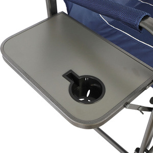 Steel Ergonomic High <b>Backrest</b> & Armrests Director Chair With/without Side Table Portable Folding for Outdoor Fishing Camping BBQ - Product Image 6