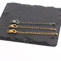 Chaîne de queue en cuivre plaqué or 14k 18k, collier et bracelet faits à la main, fermoir à homard en forme de cœur avec chaîne d'extension