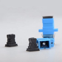 UPC SM Simplex fibra óptica adaptador conector SC acoplador precio barato azul o gris PC ABS FTTH sistema utilizado para RED