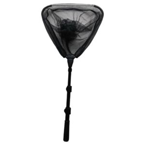 Épuisette de pêche à la mouche pliable 160 cm 368 g, épuisette à carpe et <span class=keywords><strong>truite</strong></span> à long manche en silicone, vente en gros - Product Image 1