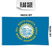 Drapeaux du Dakota du Sud en gros 3x5 pieds, polyester 68D/100D, personnalisation pour toutes les nations, expédition rapide, fournisseur fiable, livraison rapide