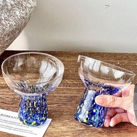 Lelyi Ins Tasse à café glacé américaine en verre craquelé au design créatif, de grande valeur esthétique et raffinée
