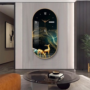 Grande Horloge Murale en Porcelaine de Cristal, Tendance et Moderne, de Luxe, Peinte, Créative, pour Hall d'Entrée, Salle à Manger, Décoration Murale Artistique - Product Image 1