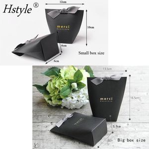 Boîte à bonbons noire et blanche avec inscription « Merci », boîte à cadeaux de mariage française, boîte à cadeaux de remerciement, sacs de fête d'anniversaire, SD1424 - Product Image 3