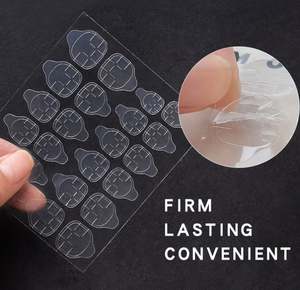 24 pièces/feuilles de colle en gel imperméable, autocollants transparents double face, autocollants pour <span class=keywords><strong>faux</strong></span> <span class=keywords><strong>ongles</strong></span>, extensions d'<span class=keywords><strong>ongles</strong></span>, bandes adhésives - Product Image 2