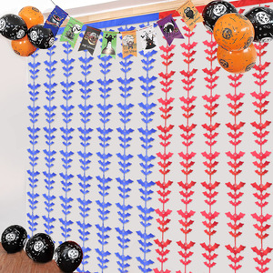 Cortina de Seda con Diseño de Murciélagos para Decoración de Casa Embrujada de Halloween, Adorno Colgante para Fiestas, Escenas de Terror, Cortina de Puerta con Borlas - Product Image 1