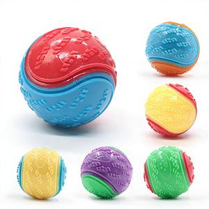Ballon à mâcher pour chien en vente flash, vente en gros, 6,5 cm, ballon de tennis couineur pour chien, durable, coloré, en caoutchouc TPR et silicone, jouet pour animaux de compagnie - Product Image 1