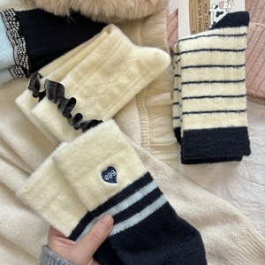 <b>Women</b> Fleece Lined Thick <b>Warm</b> Striped Mid Calf <b>Socks</b> Thermo Winter Autumn <b>Sock</b> For Maternity And Daily Wear - Product Image 1