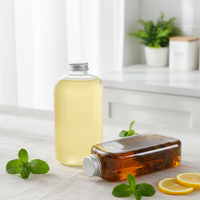 Bouteille de boisson PET transparente jetable pour jus, thé au lait, miel, 350 ml, 400 ml, créative, style célébrité en ligne, emballage plat
