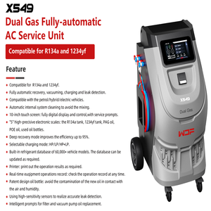 เครื่องบริการแอร์อัตโนมัติแบบแก๊สคู่ Xtester-X549 พร้อมเครื่องเติมแก๊สแอร์รถยนต์ รุ่น 1234A และเครื่องกู้คืนน้ำยาแอร์ รุ่น 009 - Product Image 4