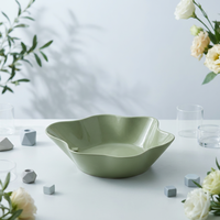 Pot à bougie en céramique, forme florale irrégulière, récipient peu profond pour bougie, bord ondulé, conteneur pour bougie parfumée, vente en gros personnalisée