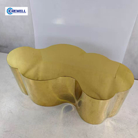 Nouvelle conception tendance, meubles de salon modernes et luxueux, table basse en acier inoxydable, durable, facile à nettoyer