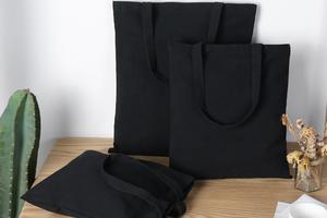 Custom Thin Thick Reusable Cotton Blank Silk-<b>screen</b> Printed <b>Folding</b> Zipper Shopping Canvas Tote Bags Gift Eco-Friendly Custom - Product Image 3