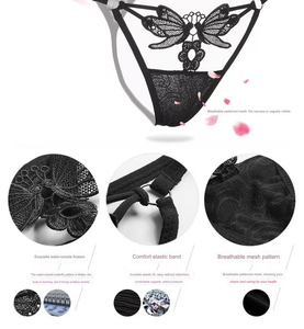 Tanga de Encaje Sexy para Mujer, de Tiro Bajo, Transpirable, Sin Costuras, Tejida, con Estampado Animal, Logotipo en la Cintura, Secado Rápido - Product Image 6