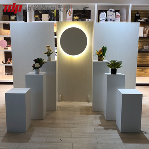 Comptoir de présentation de cosmétiques en bois de style île bicolore TDP pour les centres commerciaux de beauté de luxe - Product Image 3
