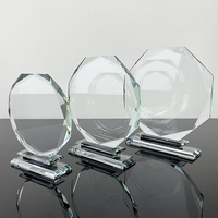 Trophée octogonal en cristal personnalisé avec MH-J719 noir à trois étages