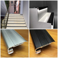 Profilé LED linéaire antidérapant pour marches, à montage en surface, sans rainure, en aluminium, pour villa, hôtel, couloir, escalier