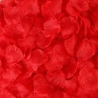 Vente en gros de 1000 pétales de rose artificiels en soie rouge pour les décorations de mariage, de confession, de fête et de la Saint-Valentin
