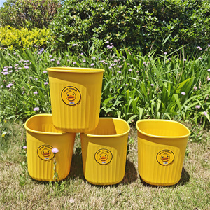 Happy Goslings Yellow <b>Square</b> Trash Can 8L Indoor Outdoor Use Waste <b>Bin</b> - Product Image 3