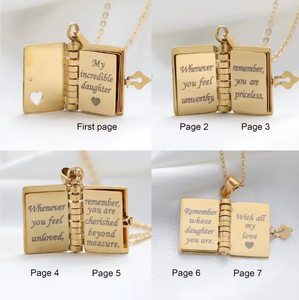 Collar con Medallón Personalizado con Nombre de Mi Pequeña Estrella para Hija, Nuevo Libro para Hija, Mini Colgante con Mensaje, Regalo de Acero Inoxidable con Cuerda - Product Image 6