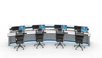 Console de Commande Ergonomique en Métal pour Salles de Contrôle CCTV de Villes Intelligentes, Centres de Contrôle de Données, Centres Commerciaux, Salles de Sport et Hôtels - Design Moderne