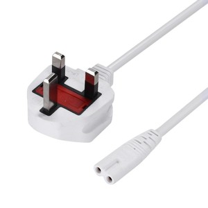 Cable de alimentación con enchufe británico blanco y fusible, conector C15 IEC para uso en Hong Kong y Malasia - Product Image 4