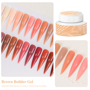 Vendeeni เจลต่อเล็บอะคริลิคเจลต่อเล็บสีน้ำตาล24สีโพลีเจล TPU Hema ฟรีเจลแข็ง20g อุปกรณ์ทำเล็บเจลยูวี - Product Image 4