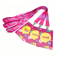 Lanières personnalisées en polyester par sublimation avec crochet métallique, cartes d'accès VIP/CEO imprimées en PVC pour événements et festivals de musique