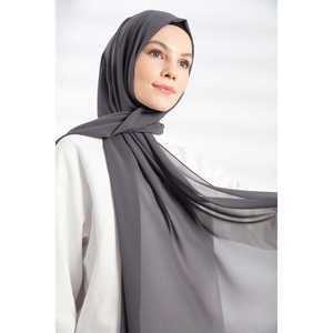 ผ้าคลุมไหล่ชีฟองผ้าฝ้ายสีแอนทราไซต์ ผ้าคลุมศีรษะมุสลิมเนื้อนุ่ม ประดับด้วยคริสตัล ยาวพิเศษ สำหรับสุภาพสตรี ใช้สำหรับฮิญาบ - Product Image 4
