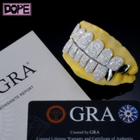 Grillz personnalisés en moissanite VVS, style Hip Hop, haute qualité, étincelants, pour dents, en argent 925, mosaïque