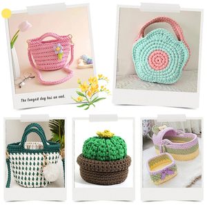 Fil de coton épais pour DIY, idéal pour le remplissage de boules, le tricot et le crochet faits main, avec motif teint et âme creuse - Product Image 4