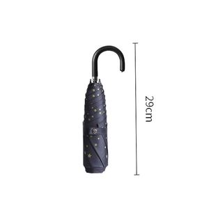 Parapluie de voyage miniature pliable en trois sections avec poignée en J, protection UV, coffret cadeau de luxe pour cadeaux d'affaires - Product Image 2