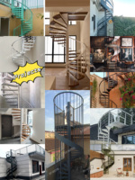 Escalier en colimaçon DF, escalier en colimaçon d'intérieur élégant, kits de garde-corps en verre pour escalier en colimaçon / escaliers en colimaçon d'extérieur