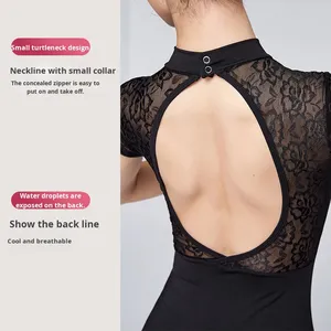 Body da Danza Classica in Pizzo Nero Sexy, <span class=keywords><strong>Abbigliamento</strong></span> da <span class=keywords><strong>Ballerina</strong></span> in Rete per Spettacoli Teatrali da Donna - Product Image 5