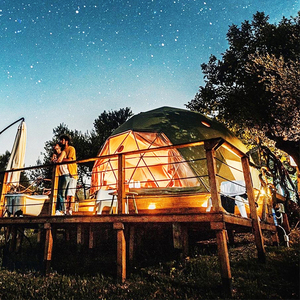 Dôme Géodésique d'Hiver Glamping 12M Tente avec Salon et Poêle Igloos <span class=keywords><strong>Domo</strong></span> Home - Product Image 5
