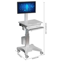 Chariot de travail mobile médical de type pneumatique de haute qualité, réglable en hauteur, pour ordinateur, pour hôpital