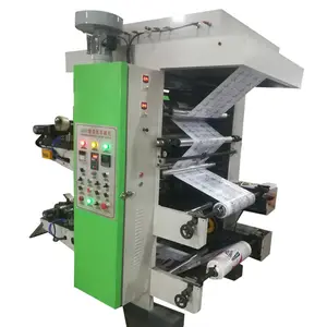 2 color uv Straight Gear flexo printing machine for plastic bags film printing