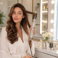 Sèche-cheveux multi-styler pliable 9-en-1 à air chaud haute vitesse avec diffuseur, lisseur et boucleur pour salon et usage domestique
