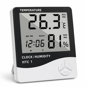 Digital Indoor Outdoor LCD Electronic Temperature Humidity Monitor Thermometer Hygrometer with Alarm Clock Household - Product Image 1