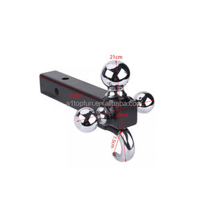 Soporte de <span class=keywords><strong>bola</strong></span> triple para enganche de <span class=keywords><strong>remolque</strong></span> con gancho, compatible con receptores de enganche de 2 pulgadas, 1-7/8'', 2'' y 2-5/16'', bolas chapadas en negro mate - Product Image 2