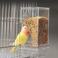 Pas de désordre Transparent en plastique perruches perroquet perruches graines conteneur de nourriture Cage accessoires mangeoires automatiques pour oiseaux