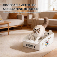 Bac à litière pour chat en carton jetable extra large 20L, portable, pliable, toilette pour animaux de compagnie, étanche, écologique, pour l'extérieur, hôtel