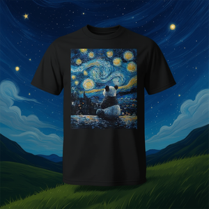 Camiseta con gráfico de la noche estrellada estilo Van Gogh de Cute Panda Bear - Product Image 3