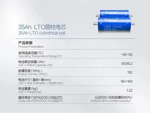 Brand New 45AH 40AH 30AH Lithium Titanate Battery LTO 66160 2.3V 10C Discharge Cells für EV Solar System Storage BatteryUPS