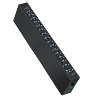 Hub de transmission USB 3.0 à 16 ports, adaptateur d'alimentation 90W, station de charge pour ordinateurs/portables/imprimantes/appareils photo, prise universelle