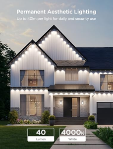 Lumière de Noël permanente intelligente 12V 24V IP68, lumière ponctuelle LED RGB, étanche pour l'extérieur, pour la décoration des avant-toits - Product Image 3