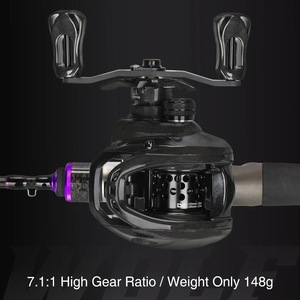 Carrete de Pesca Tsu Dark Wolf, 50 mm, Fibra de Carbono, Relación 7.1:1, Freno Magnético - Product Image 2