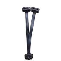 Câble d'extension OBD2 mâle-femelle à âme en cuivre, isolé en PVC, type coudé, ruban plat, diagnostic automobile, 16 broches, 60 cm